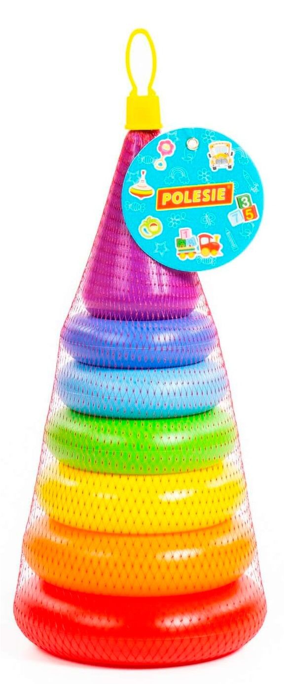 Пирамидка Полесье Колечко-конус 8 элементов, 24 см