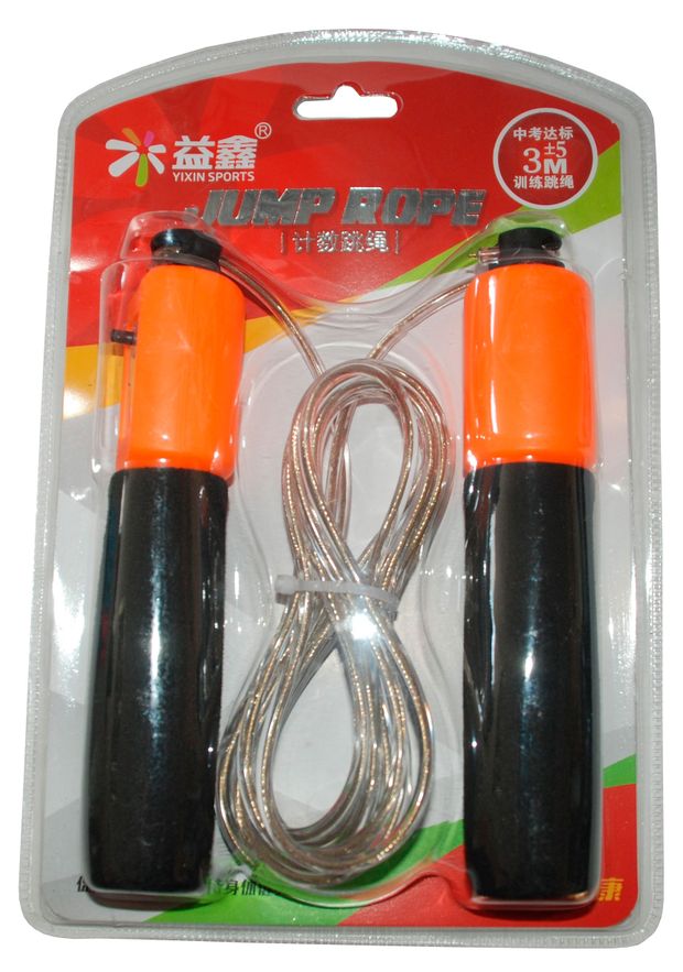 Скакалка гимнастическая HAWK с неопреновыми ручками и счетчиком, 2,75-3 м в ассортименте