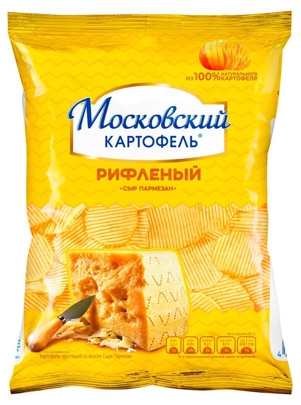 Чипсы картофельные Московский Картофель с сыром Пармезан 60 г 90₽