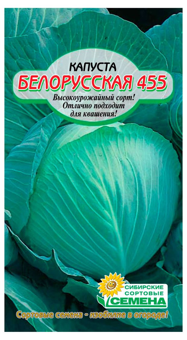 Семена Сибирские сортовые семена Капуста белокачанная Белорусская, 0,5 г