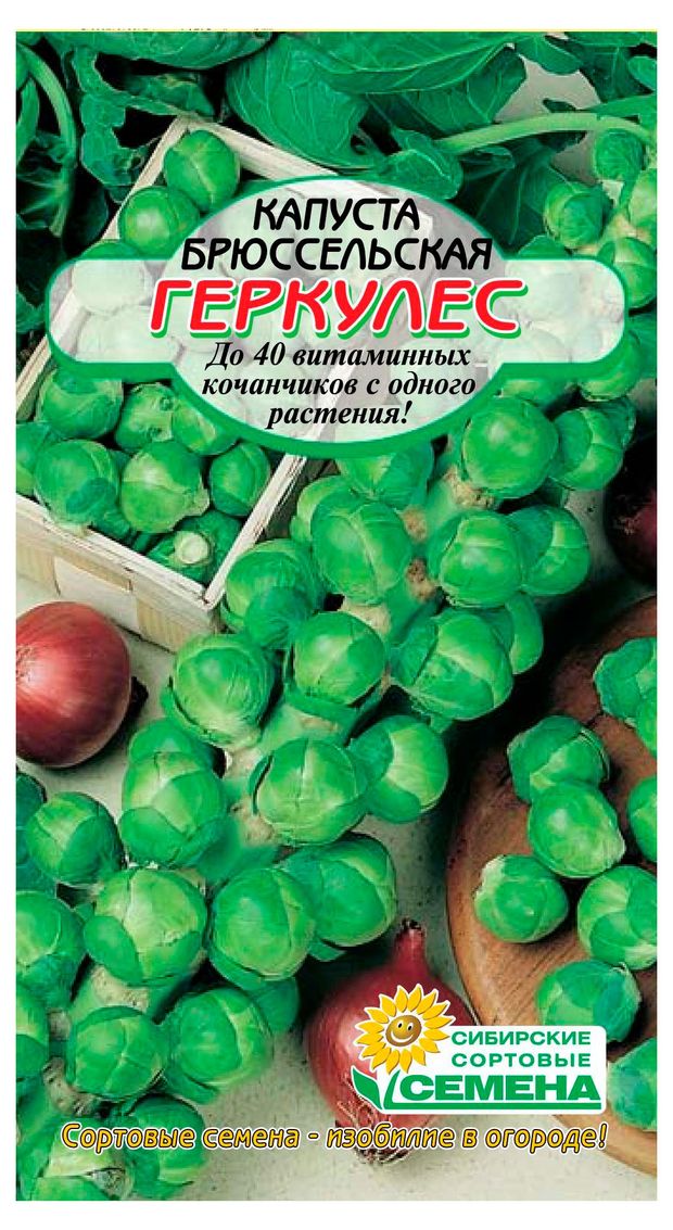 Семена Сибирские сортовые семена Капуста брюссельская Геркулес, 0,3 г