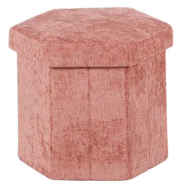 Пуф Actuel с ящиком для хранения розовый, 35x31x35 см