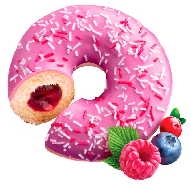 Донат АШАН с начинкой со вкусом ягод 70 г 43₽