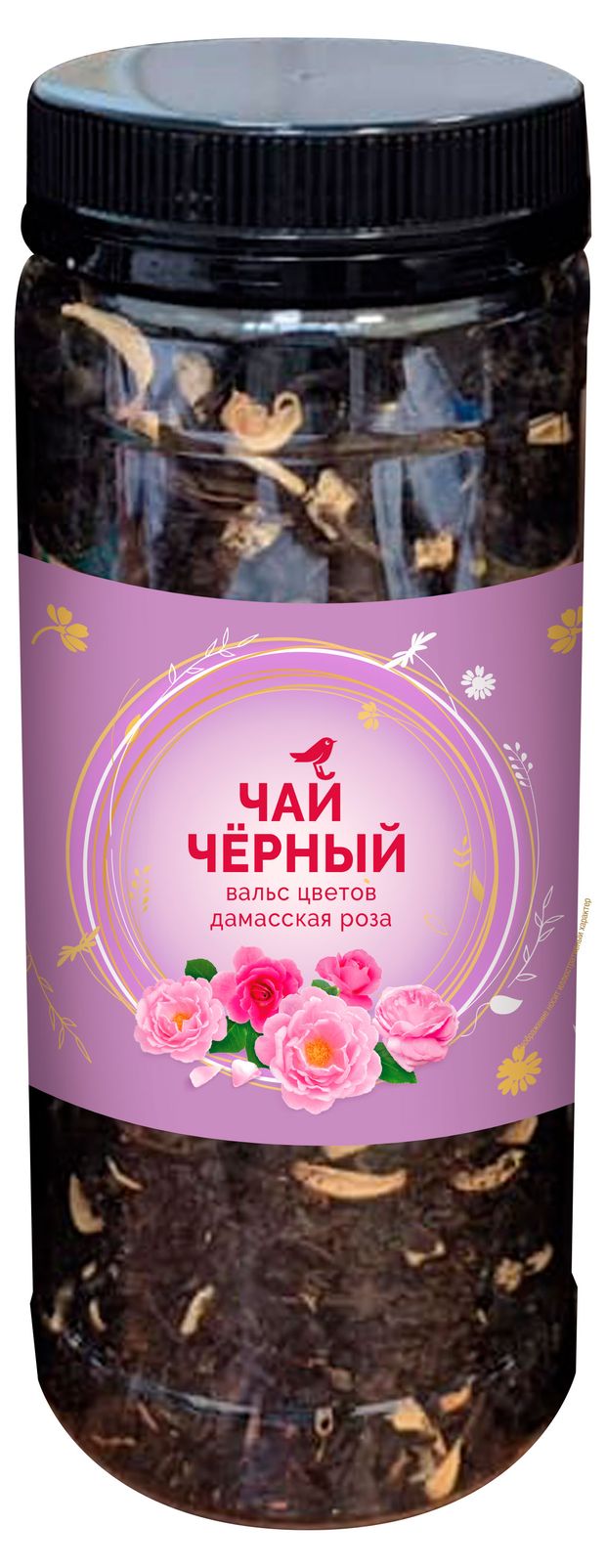 Чай черный АШАН Красная птица Вальс цветов Дамасская роза, 80 г
