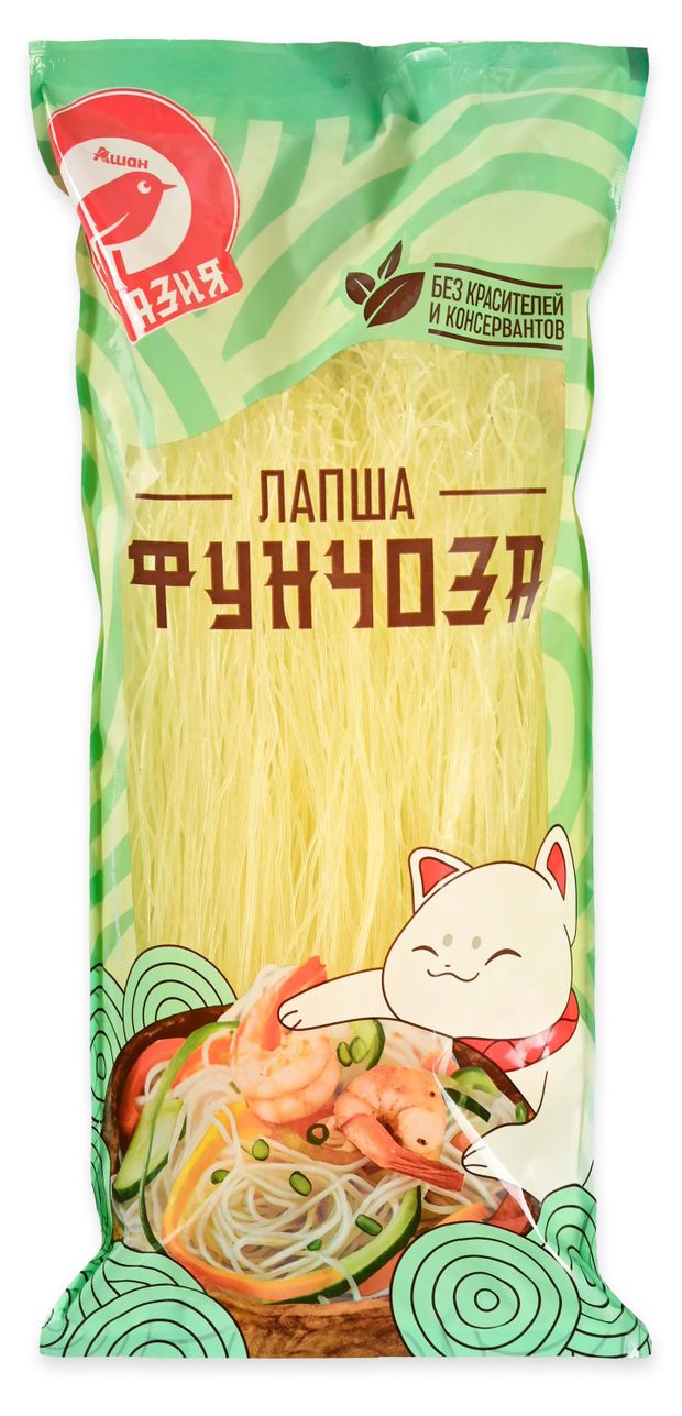 Лапша АШАН Красная птица Фунчоза, 200 г