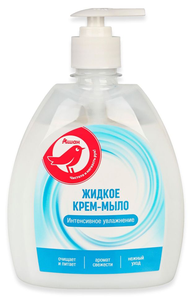 Крем-мыло жидкое АШАН Красная птица Интенсивное увлажнение, 500 мл