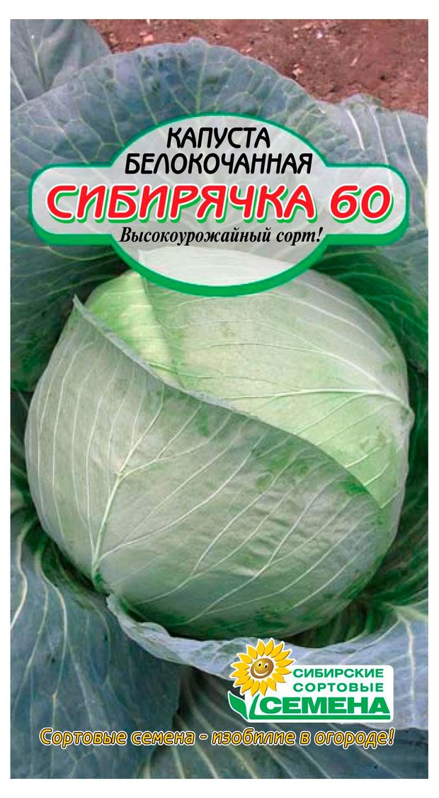 Семена Сибирские сортовые семена Капуста белокачанная Сибирячка, 0,5 г