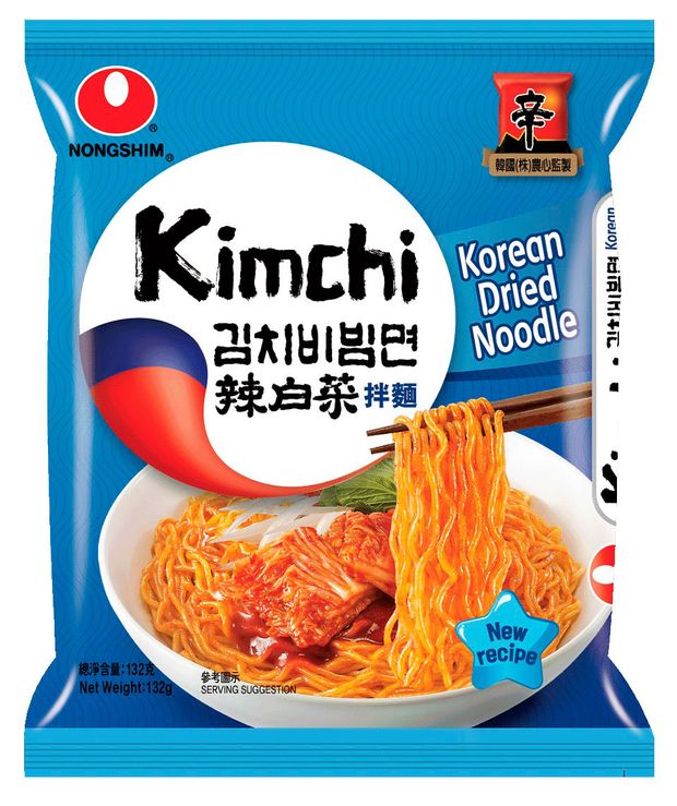 Лапша быстрого приготовления Nongshim с обжаренной кимчи Китай, 132 г