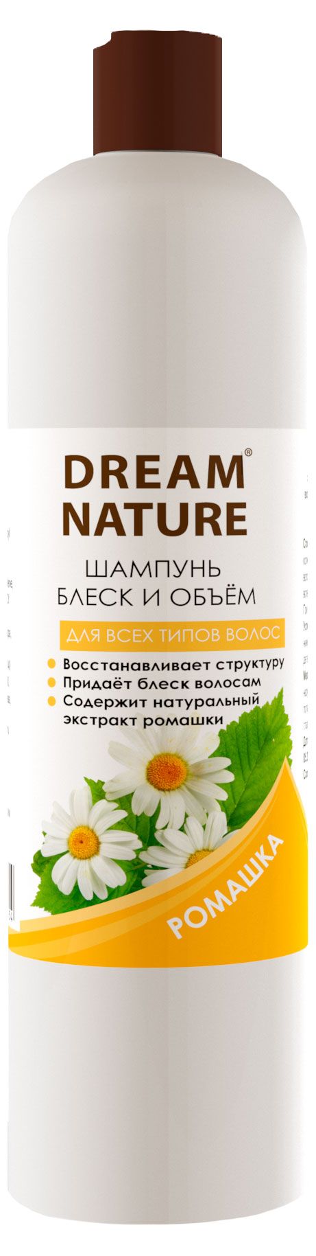 Шампунь для всех типов волос Dream Nature Блеск и Объем с ромашкой, 400 мл