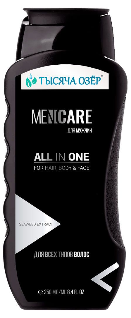 Шампунь-гель для душа мужской Тысяча Озёр для тонизирования 250 мл 130₽