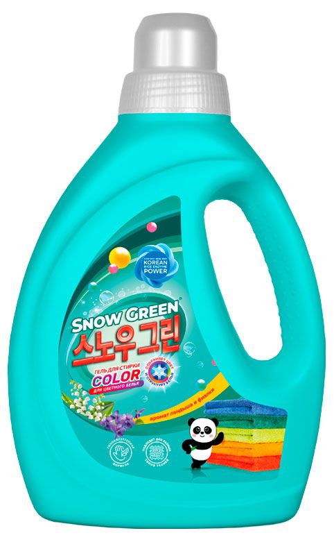 Гель для стирки для цветного белья Snow Green с ароматом ландыша и фиалки, 1 л