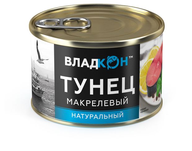 Тунец макрелевый Владкон натуральный 250 г 190₽