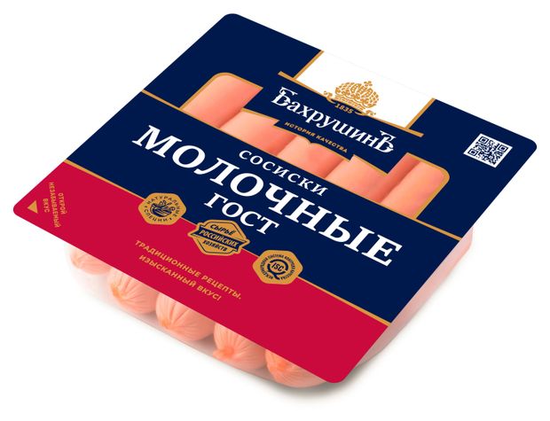 Сосиски Бахрушинъ Молочные ГОСТ 430 г 598₽