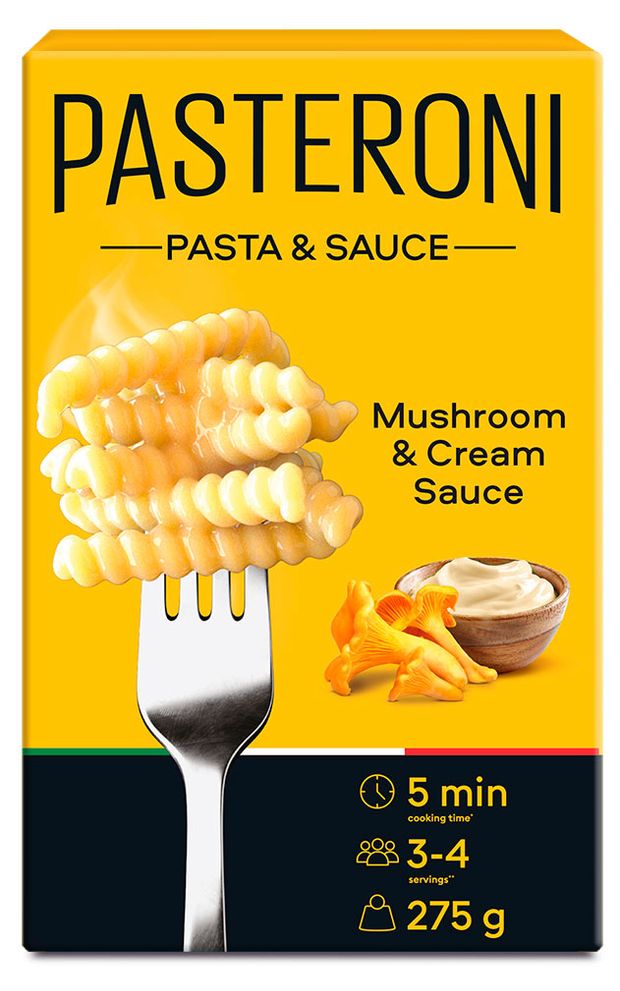Макаронные изделия Pasteroni 124 Джирандоле с сливочно-грибным соусом, 275 г