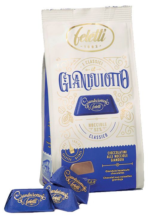Конфеты шоколадные Feletti Classic Blue Gianduiotti с какао и фундуком Италия, 130 г