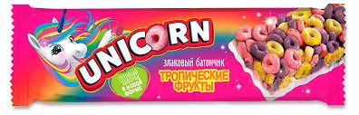 Батончик злаковый Unicorn Тропические фрукты, 22 г