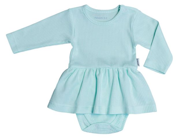 Боди-платье для новорожденных Амелли бирюзовое, размер 68 см