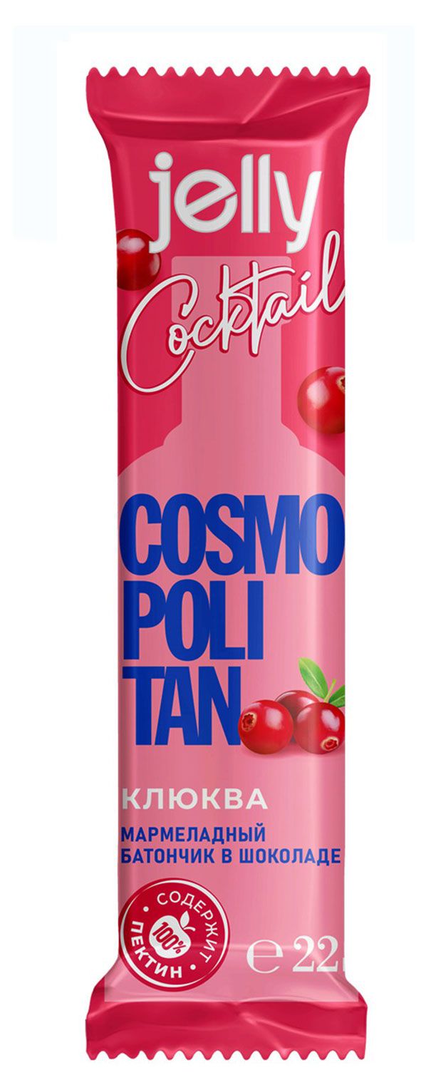 Батончик мармеладный Couturier Cosmopolitan с клюквой в шоколаде, 22 г