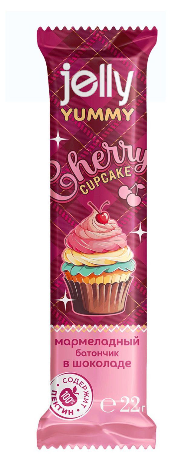 Батончик мармеладный Couturier Cherry Cupcake со вкусом вишни в шоколаде, 22 г