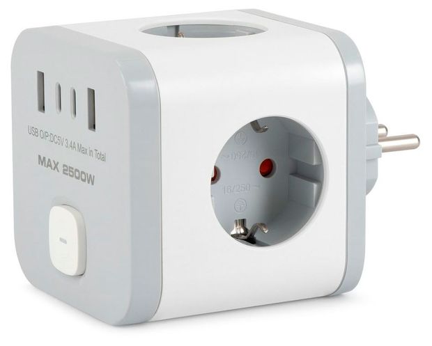 Сетевой разветвитель BURO BU-PW3UC-W 3 розетки белый