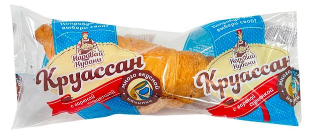 Круассан пшеничный слоеный сладкий Каравай Кубани с вареной сгущенкой, 75 г