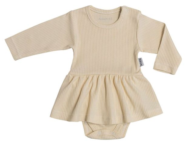 Боди-платье для новорожденных Амелли бежевое, размер 74 см