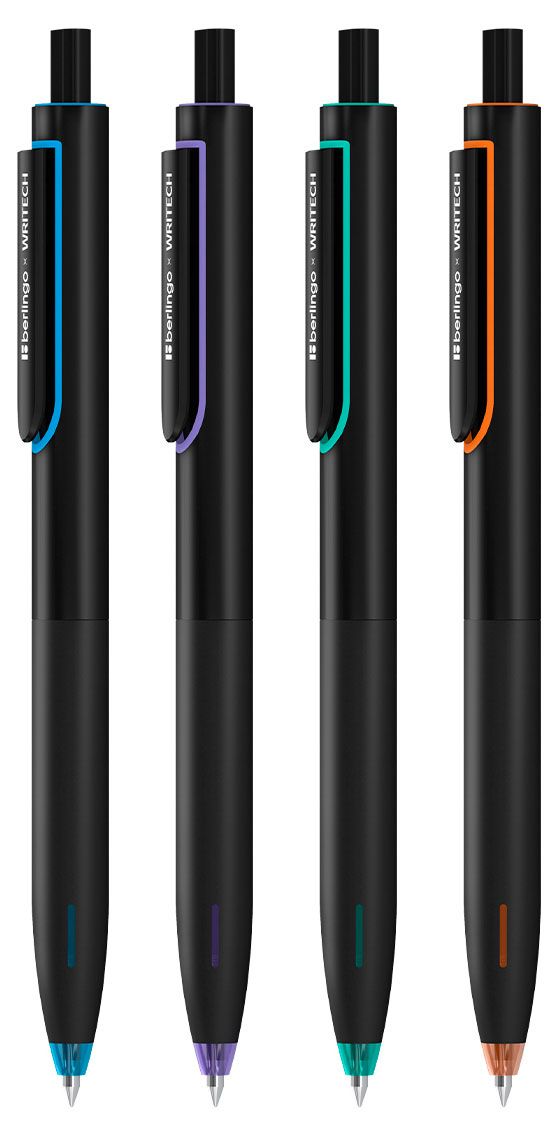 Ручка шариковая автоматическая Berlingo синяя, 1 шт в ассортименте