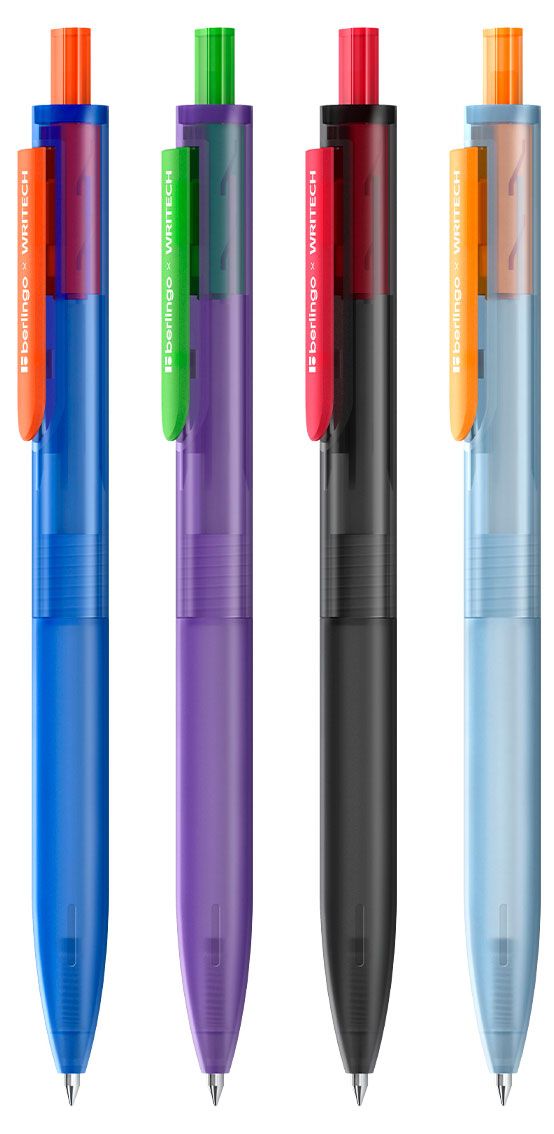 Ручка шариковая автоматическая Berlingo Writech синяя, 1 шт в ассортименте