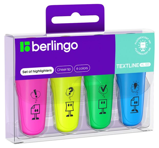 Набор текстовыделителей Berlingo Textline 100, 4 цвета