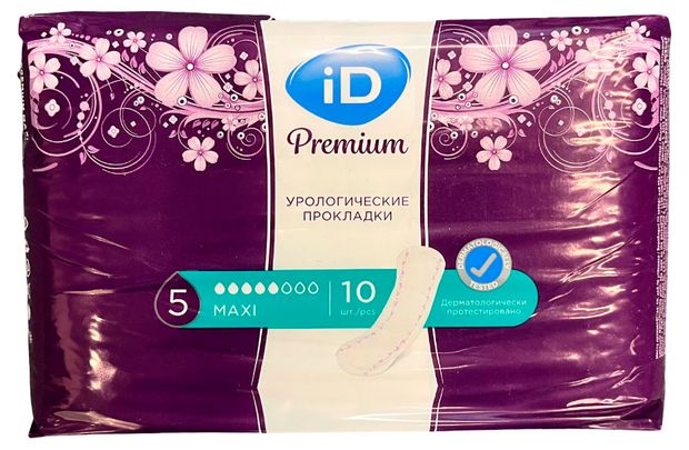 Прокладки урологические iD Light Premium Maxi Для средней степени недержания, 10 шт
