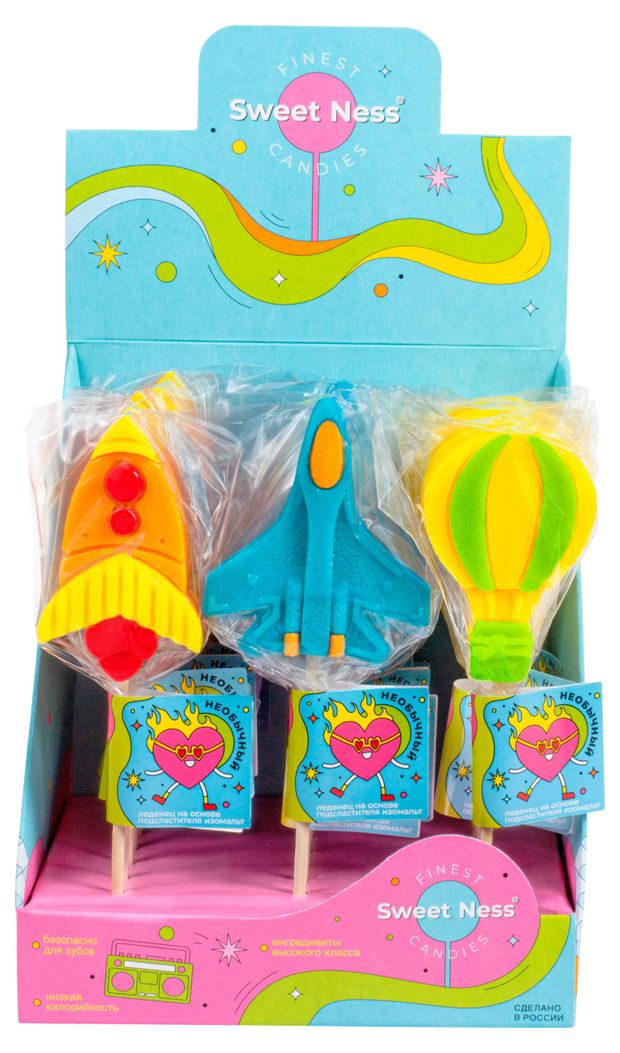 Карамель леденцовая Sweet Ness на основе подсластителя изомальт Ассорти 25 г, 1 шт в ассортименте