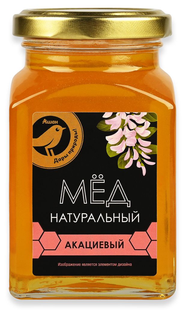 Мед АШАН Золотая птица натуральный акациевый, 320 г