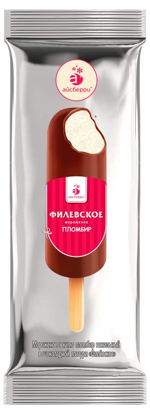 Мороженое Филевское эскимо в шоколадной глазури БЗМЖ, 80 г