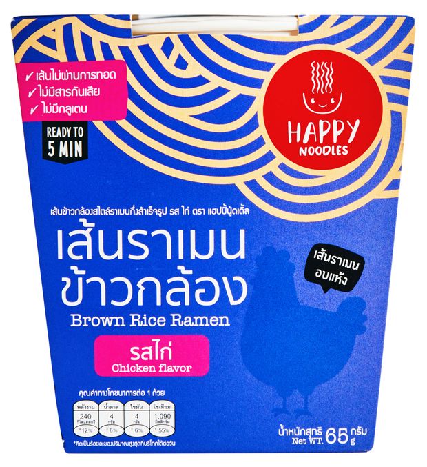 Лапша быстрого приготовления Happy Noodle Рамен из коричневого риса Курица по-тайски Таиланд, 65 г