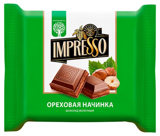 Шоколад молочный Impresso с ореховой начинкой Беларусь, 75 г