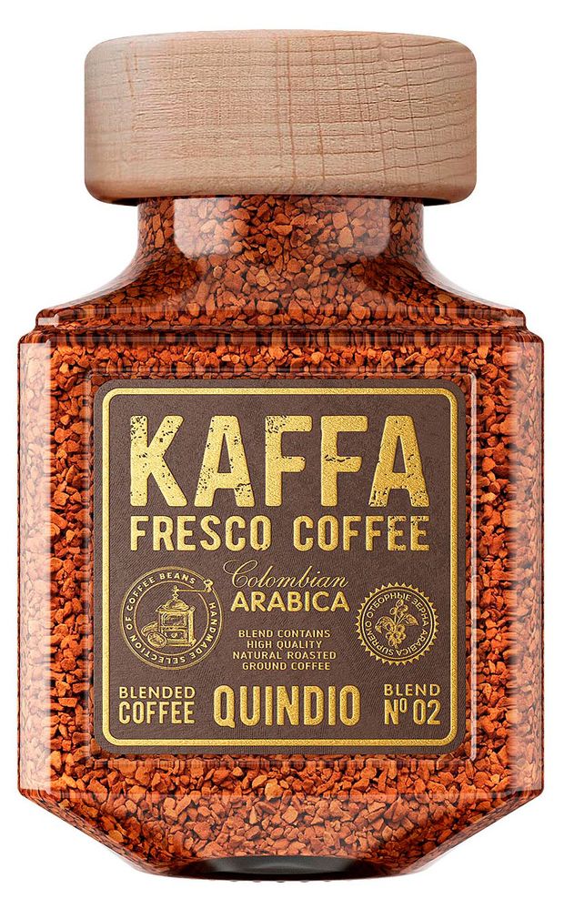 Кофе растворимый Kaffa Fresco Quindio с добавлением молотого, 100 г