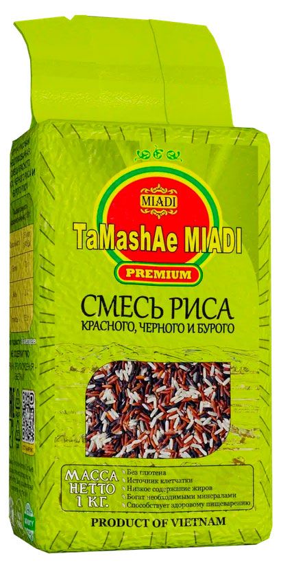 Смесь риса TaMashAe Miadi красный-черный-бурый Вьетнам, 1 кг