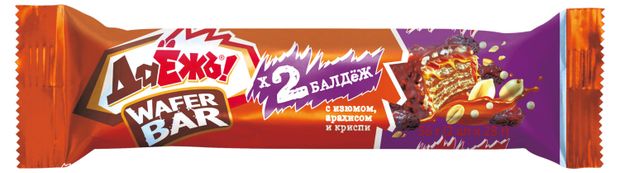 Батончик шоколадный ДАЕЖЪ изюм арахис криспи, 56 г