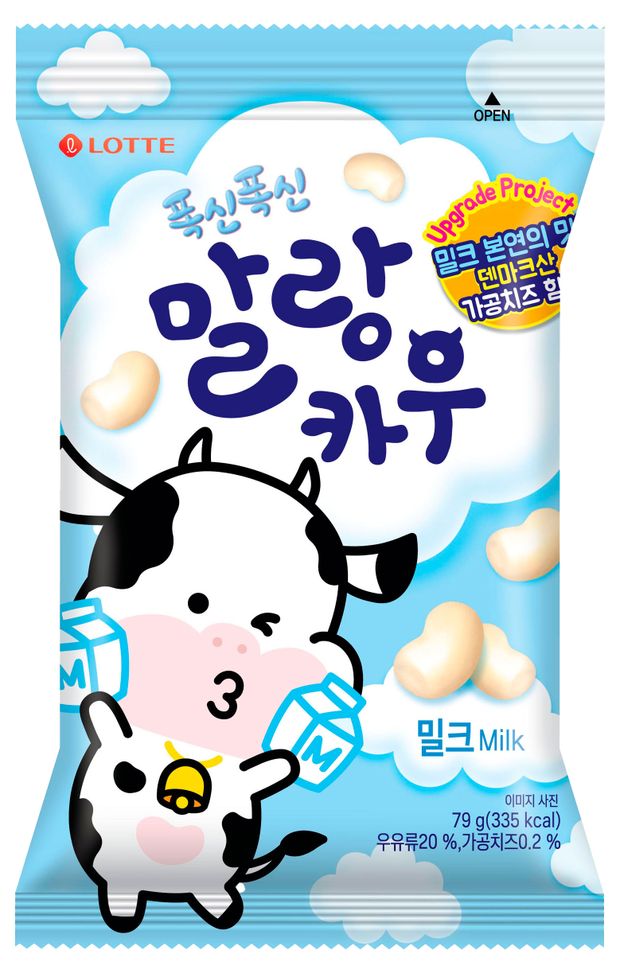 Конфеты жевательные Lotte Malang Cow Milk со вкусом молока Корея, 79 г