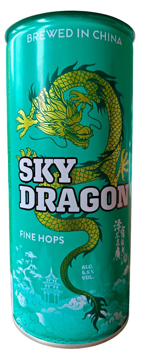 Пиво Sky Dragon Fine Hops светлое нефильтрованное Китай, 1 л