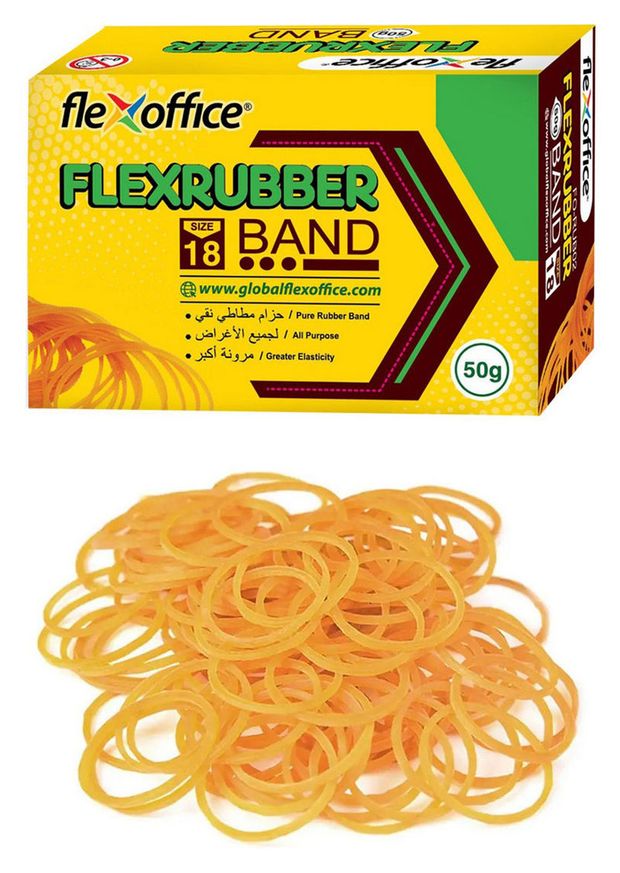 Канцелярские резинки для банкнот Flexoffice желтые, 50 г