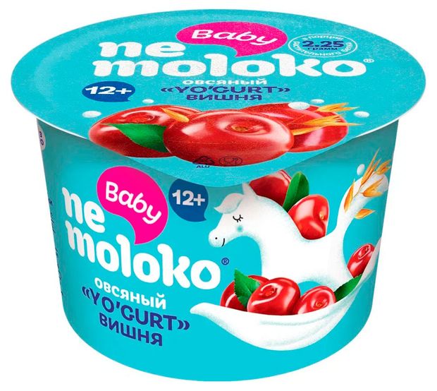 Продукт овсяный Nemoloko Yogurt вишня 5% с 12 мес, охлажденный, 90 г