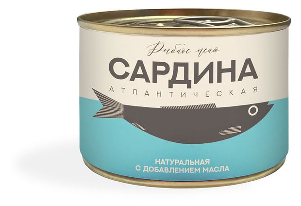 Сардина Рыбное меню атлантическая натуральная с добавлением масла 250 г 175₽