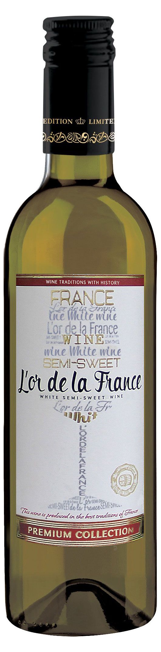 Вино L'or de la France белое полусладкое Россия, 0,375 л