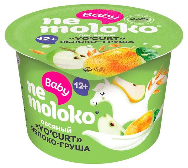 Продукт овсяный Nemoloko Yogurt яблоко груша 5 с 12 мес охлажденный 90 г 45₽