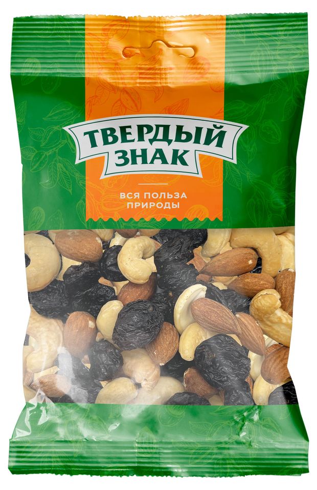 Смесь Твердый знак Миндаль и кешью жареные с изюмом, 50 г