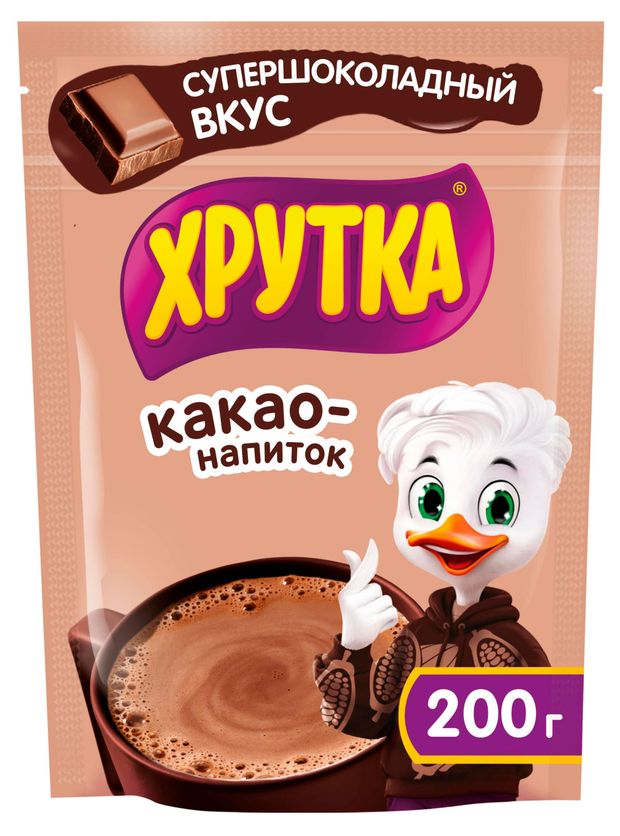Какао-напиток ХРУТКА Супершоколадный вкус быстрорастворимый, 200 г