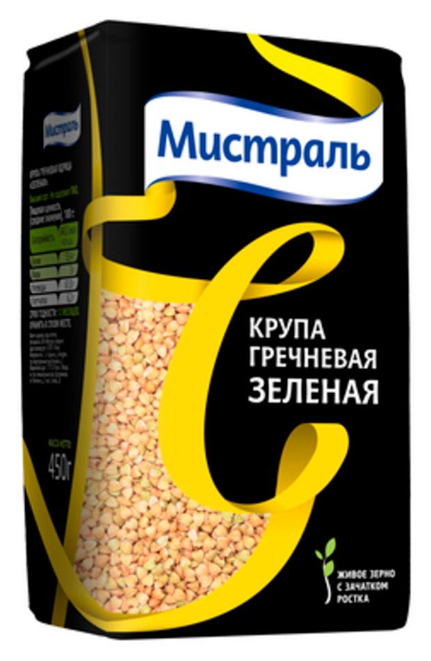 Крупа гречневая Мистраль зеленая 450 г 92₽