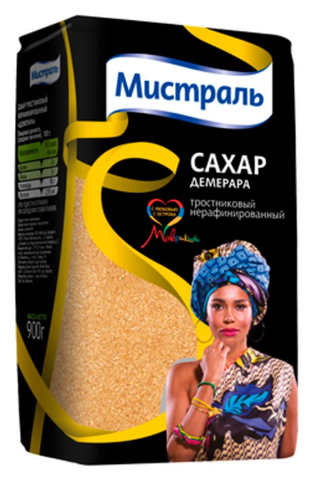 Сахар тростниковый Мистраль Демерара нерафинированный Маврикий 900 г 360₽