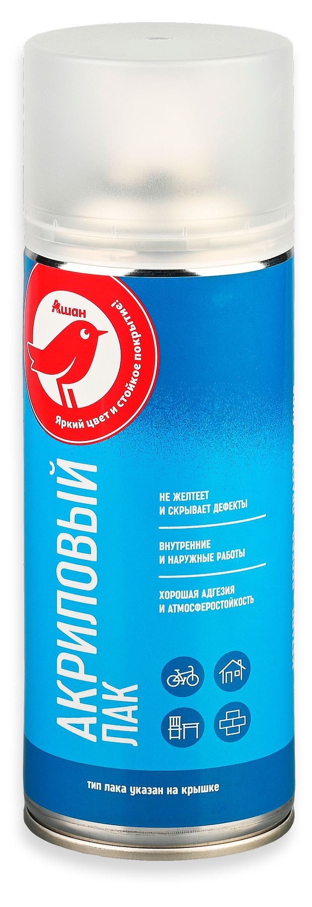 Лак акриловый АШАН Красная птица матовый, 520 мл